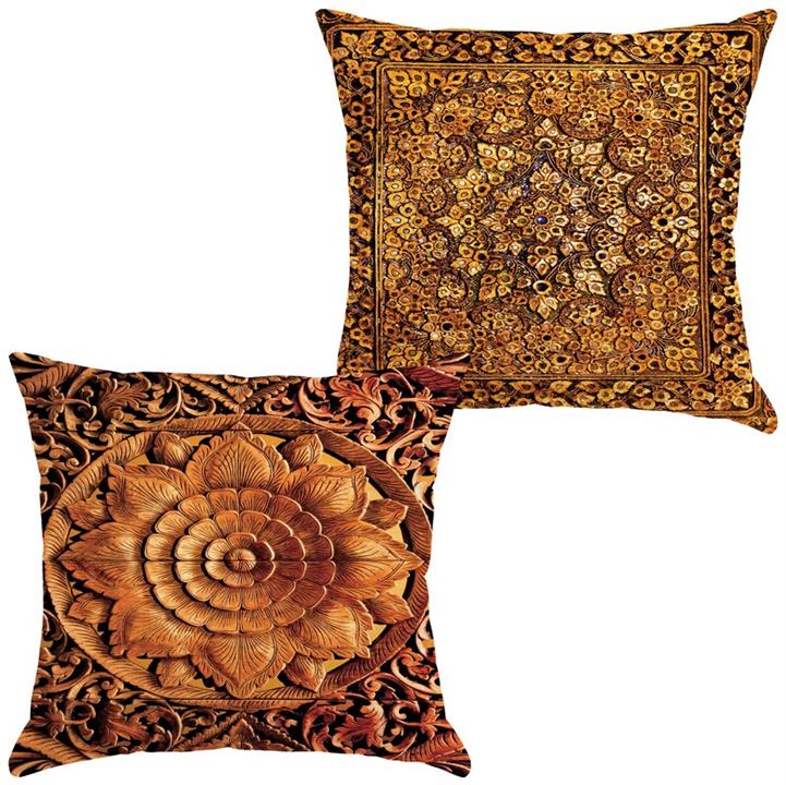 کاور کوسن جفتی مخمل رنس مدل C21-10142-143 سایز  43x43 سانتی متر